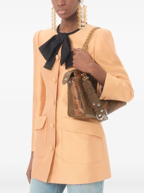 Valentino Garavani Panthea medium shoulder bag in python and nappa with chevron motif - Brown - zdjęcie produktu nr 2