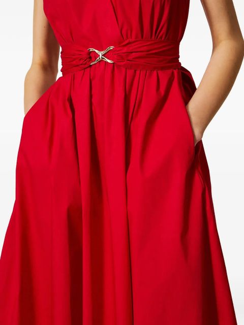 TWINSET V-neck belted midi dress - Red