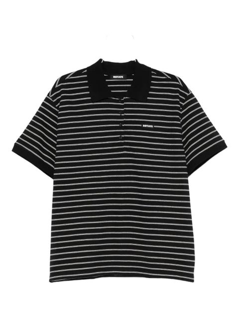 ROTATE BIRGER CHRISTENSEN piqué short-sleeve polo top - Black