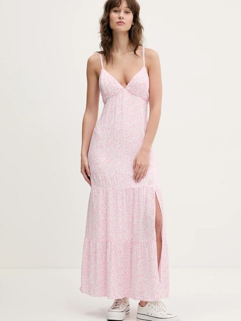 Hollister Co. sukienka kolor różowy maxi rozkloszowana KI359-5064 - zdjęcie produktu nr 1