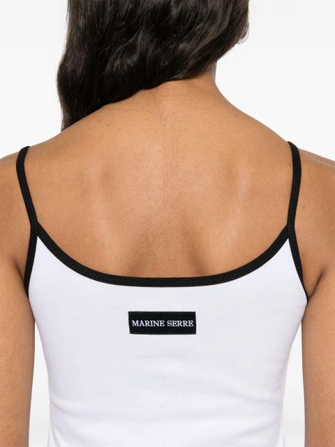 Marine Serre Moon Logo Ribbed tank top - White
