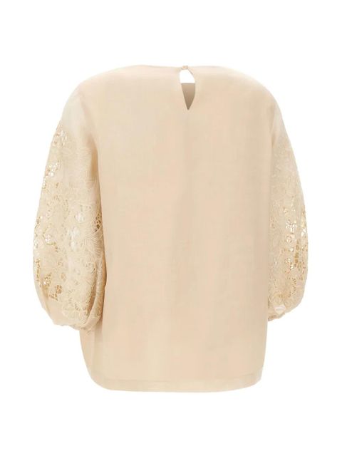 Max Mara macramé sleeve blouse - Neutrals