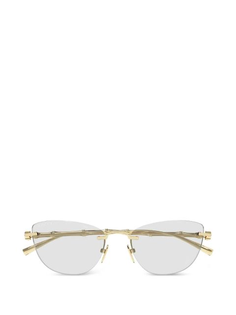 Gucci Eyewear rimless cat-eye sunglasses - Gold - zdjęcie produktu nr 1