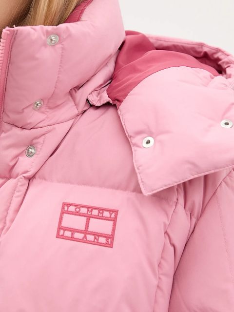 Tommy Jeans kurtka puchowa kolor różowy zimowa DW0DW21623