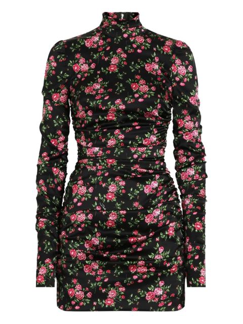 Dolce & Gabbana ruched floral mini dress - Black - zdjęcie produktu nr 1