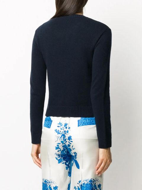 Valentino Garavani lace overlay jumper - Blue