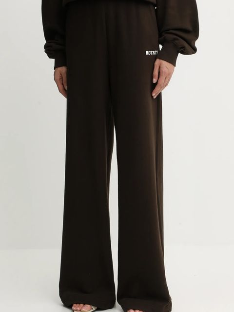 Rotate spodnie dresowe bawełniane damskie kolor brązowy gładkie 1153131667 - zdjęcie produktu nr 1