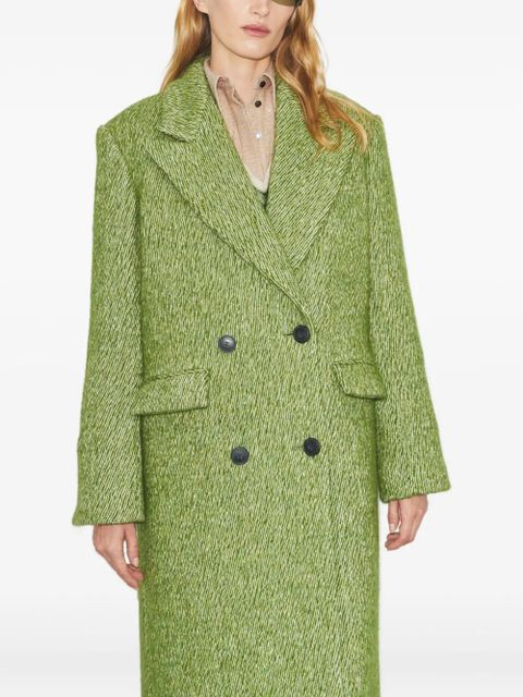 Tory Burch twill double-breasted coat - Green