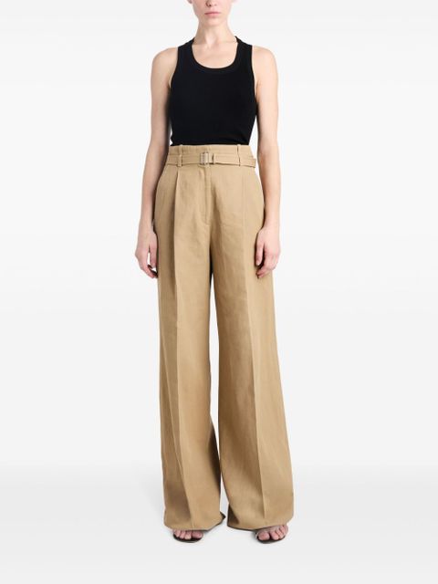 Proenza Schouler Dana wide-leg cotton-linen trousers - Neutrals