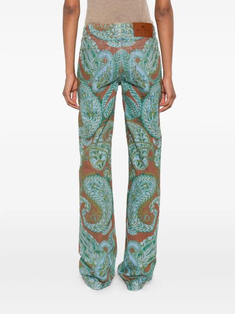 ETRO paisley-print straight-leg jeans - Blue