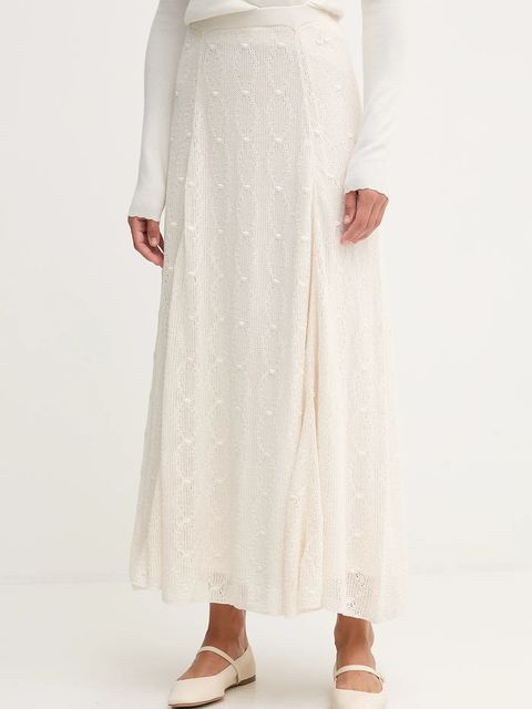 Pedro del Hierro spódnica bawełniana kolor beżowy maxi rozkloszowana 7592135 - zdjęcie produktu nr 1