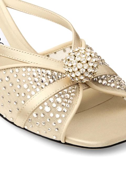 Jimmy Choo Siva pearl-embellished sandals - Neutrals