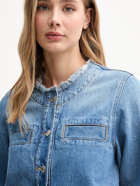 Joop! kurtka jeansowa kolor niebieski przejściowa 30047818