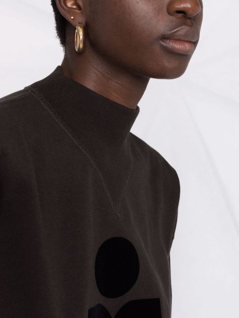 MARANT ÉTOILE Moby flocked-logo sweatshirt - Black