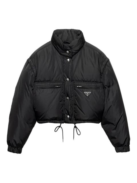 Prada ring-collar cropped down jacket - Black - zdjęcie produktu nr 1