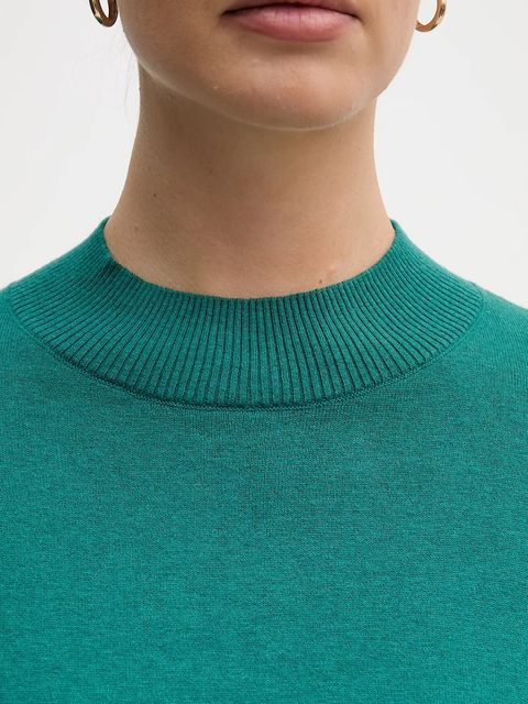 United Colors of Benetton sweter z dodatkiem wełny damski kolor zielony lekki z półgolfem 1Y6SD2041