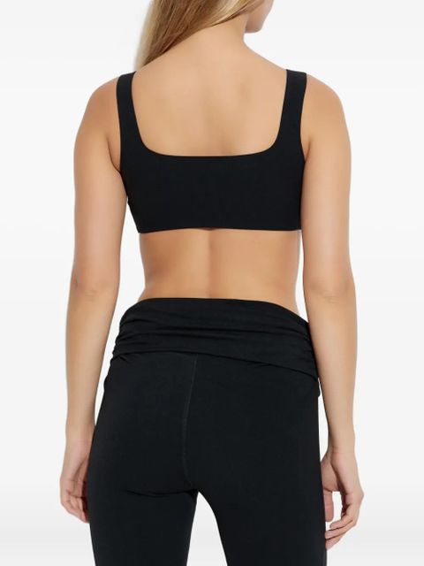 MISBHV v-neck logo crop top - Black