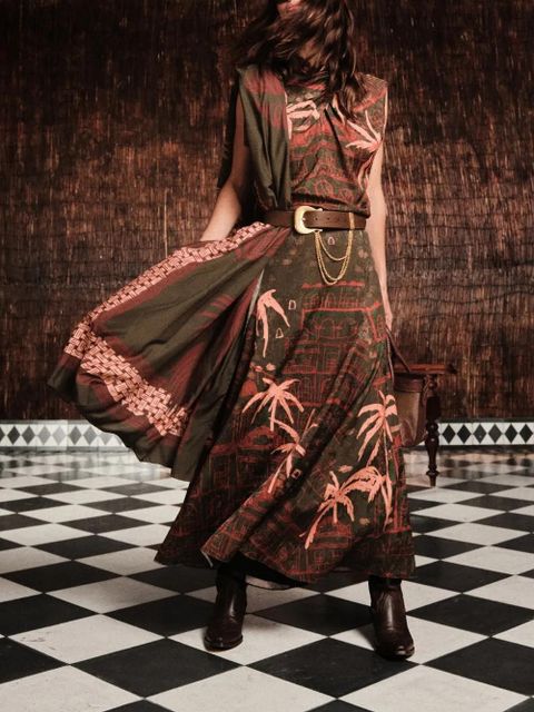 Johanna Ortiz Encanto De Isla printed maxi skirt - Green