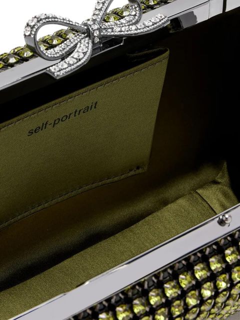 Self-Portrait Chainmail clutch bag - Green