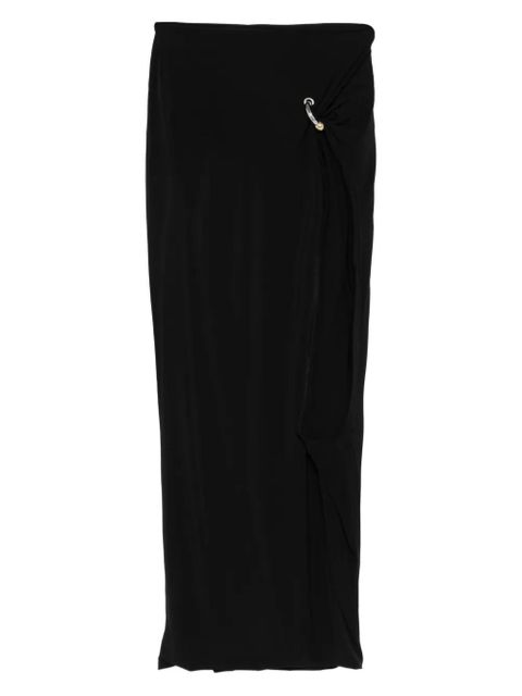 Jean Paul Gaultier ring-detail side-split midi skirt - Black - zdjęcie produktu nr 1