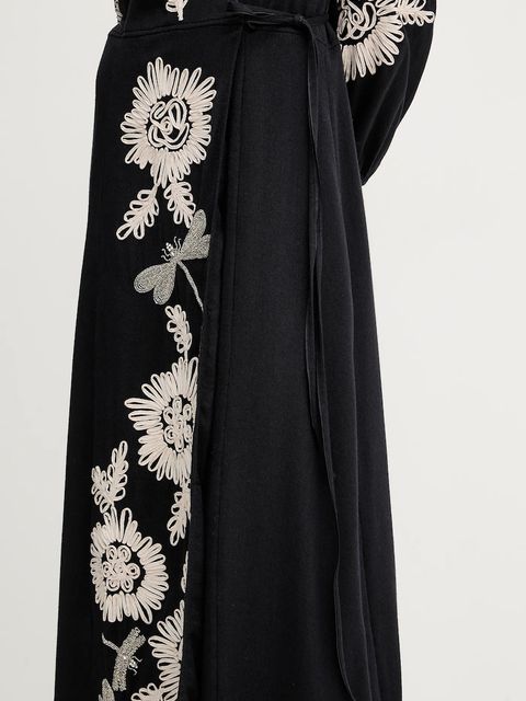 Forte Forte sukienka z wełną kolor czarny maxi rozkloszowana 14040.my.dress