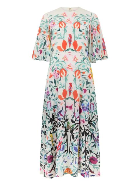 Valentino Garavani floral-print midi dress - White - zdjęcie produktu nr 1