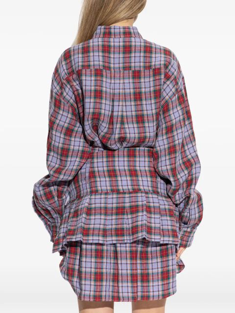 Vivienne Westwood checked buttoned mini dress - Purple
