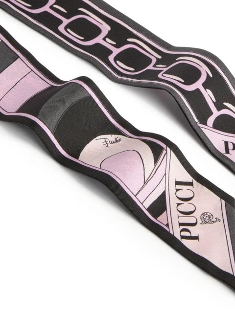 PUCCI Iride Istrice-print silk twill scarf - Black - zdjęcie produktu nr 2
