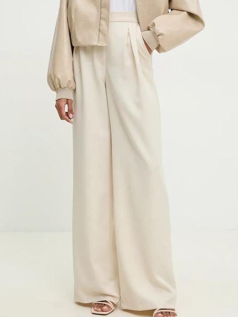 Answear.LAB spodnie damskie kolor beżowy szerokie high waist - zdjęcie produktu nr 1