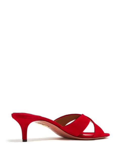 Aquazzura Divine 50mm leather mules - Red
