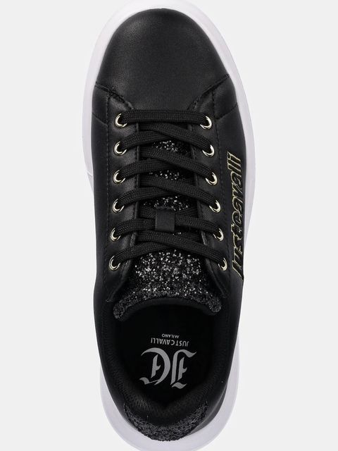 Just Cavalli sneakersy skórzane damskie kolor czarny 79RA3SB3ZPB46899