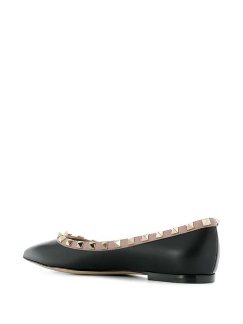 Valentino Garavani Rockstud-embellished ballerina shoes - Black