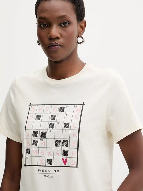 Weekend Max Mara t-shirt bawełniany CLOWN damski kolor beżowy 2525976012600