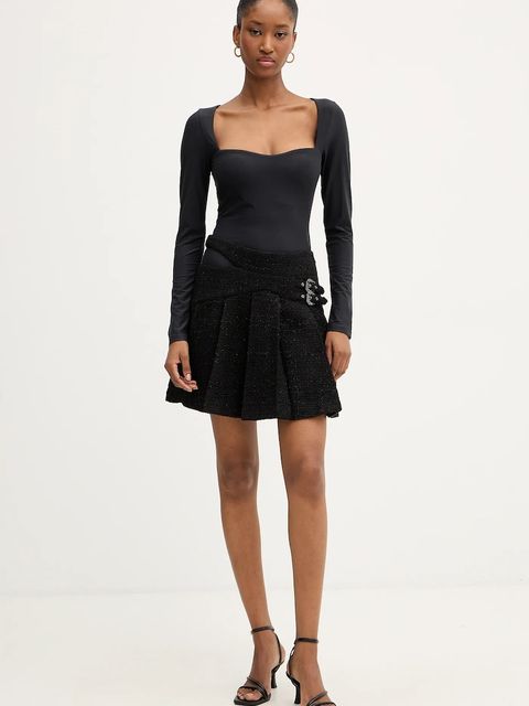 Versace Jeans Couture spódnica mini kolor czarny mini prosta 79HAE801 N0539 - zdjęcie produktu nr 2