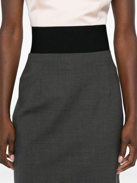 Sportmax contrast-waistband skirt - Grey