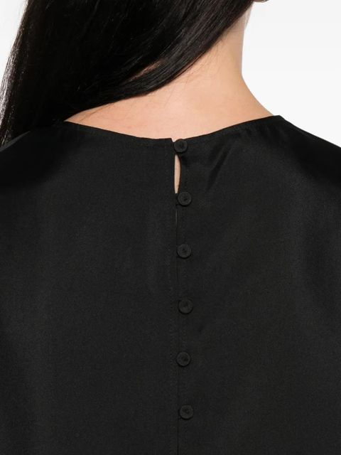 Róhe short-sleeve silk top - Black