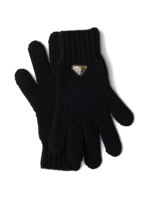 Prada triangle-logo gloves - Black - zdjęcie produktu nr 1