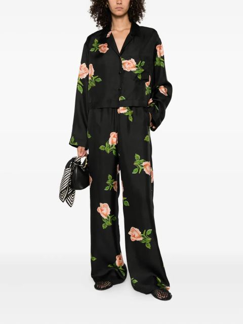 Nanushka Vally rose-print long-sleeve shirt - Black - zdjęcie produktu nr 2