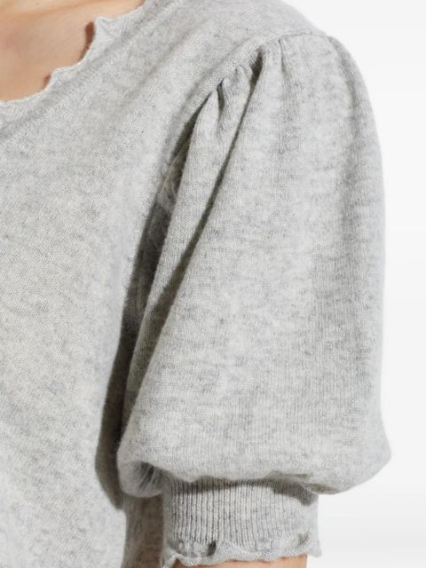 Ulla Johnson Polline ruffled-sleeve T-shirt - Grey