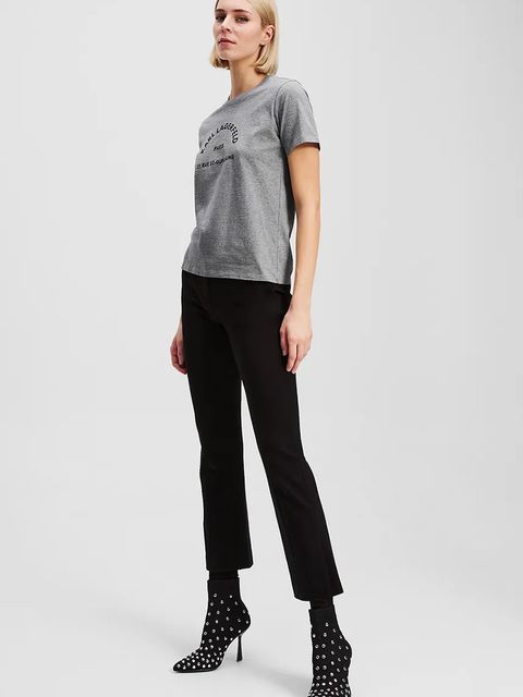 Karl Lagerfeld t-shirt bawełniany damski kolor szary A3W17105