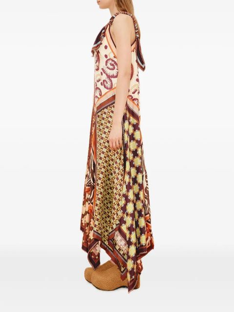 ALEMAIS Wilson knotted print midi dress - Neutrals - zdjęcie produktu nr 2