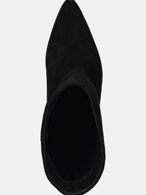 Answear.LAB botki zamszowe kolor czarny na słupku