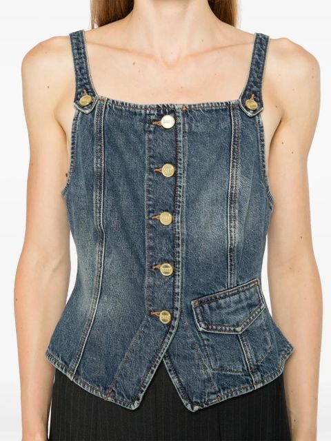 GANNI denim tank top - Blue