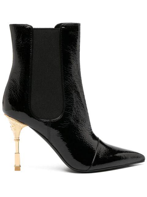 Balmain sculpted-heel patent-finish leather boots - Black - zdjęcie produktu nr 1