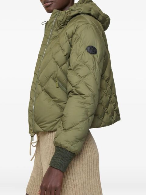 Burberry Delley check-stitch hooded puffer jacket - Green