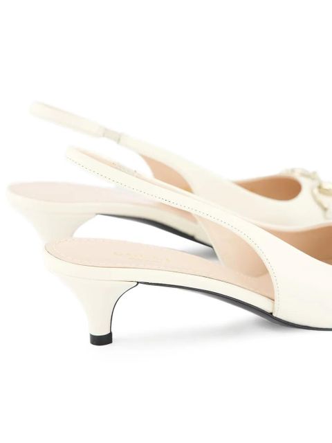 Gucci 45mm slingback kitten-heel pumps - Neutrals