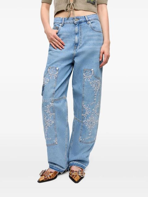 GANNI broderie-anglaise jeans - Blue