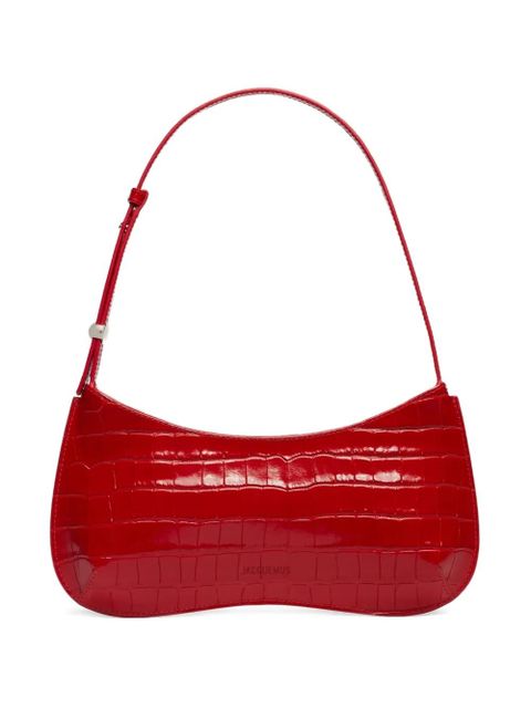 Jacquemus Le Bisou crocodile-embossed zip shoulder bag - Red - zdjęcie produktu nr 1
