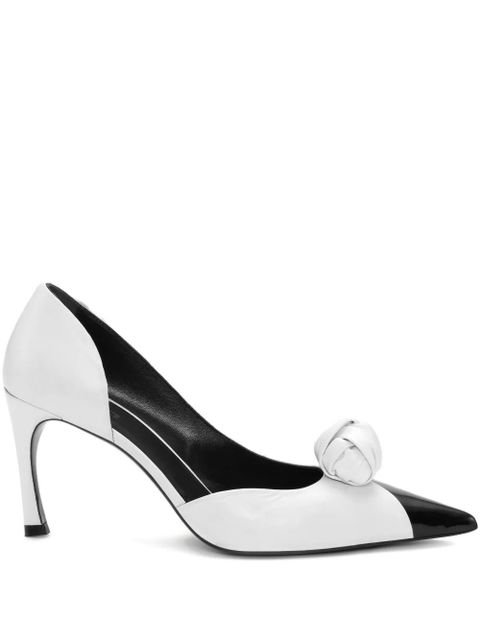 ROTATE BIRGER CHRISTENSEN knot-appliqué leather pumps - White - zdjęcie produktu nr 1