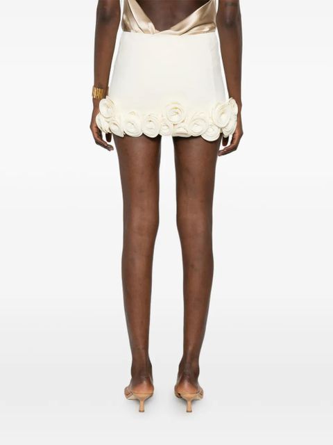 La Reveche Ivette floral-appliqué beach cover-up - Neutrals